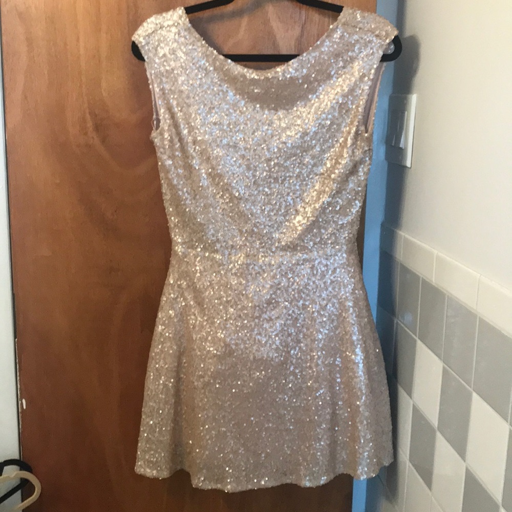 Gold sequin dress